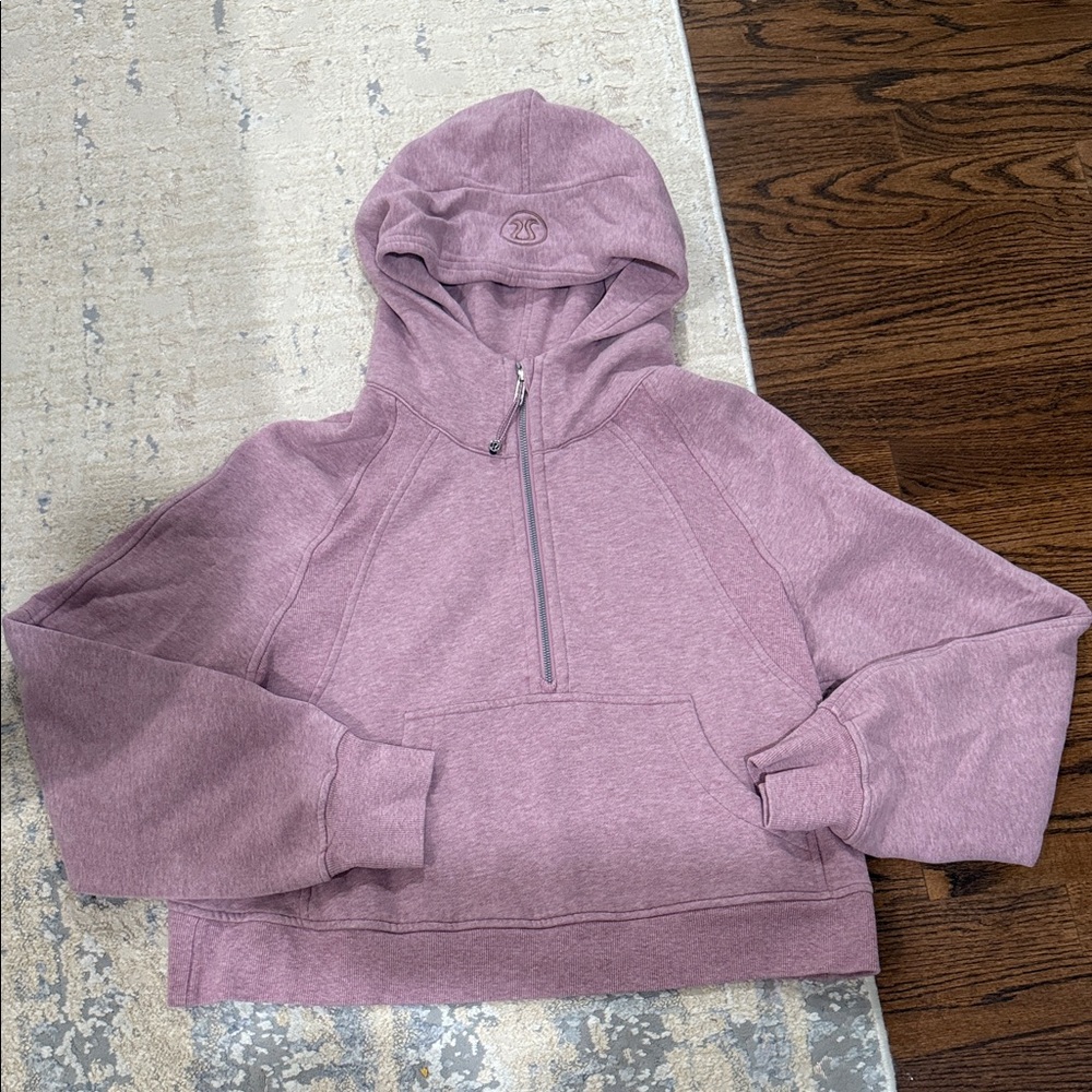Lululemon - Purple Cropped Half Zip Hoodie Sweater